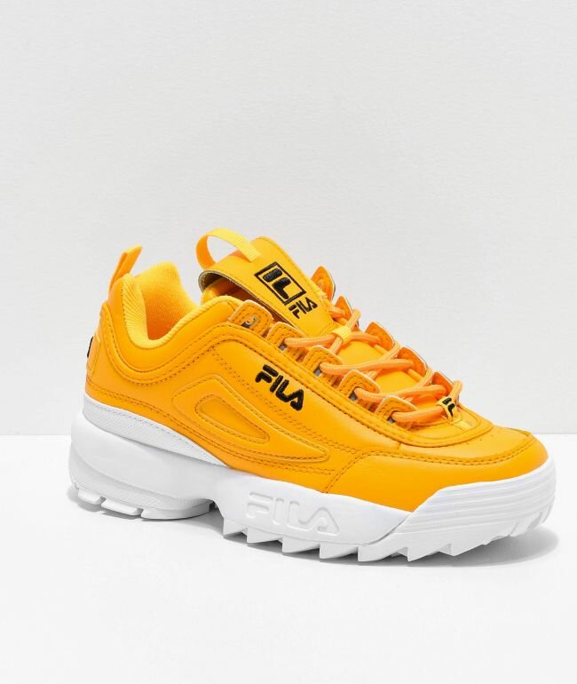 yellow fila shoes